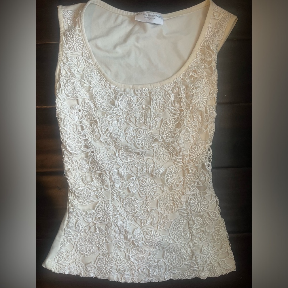 Flora Nikrooz Cream Sleeveless Top